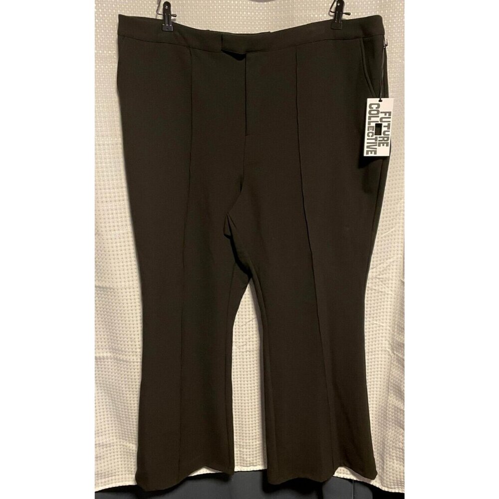 Future Collective trouser pants womens 20 w Kahlana Barfield 43 x 32 black new